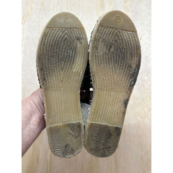 Women's Navy Blue Striped Espadrille Flats - Picture 3 of 5